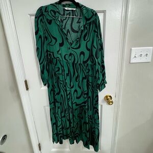 Zara Green and Black Dress